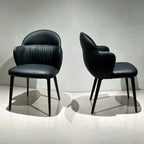 Chaises de salle à manger contemporaines orange rembourrées à dossier ouvert