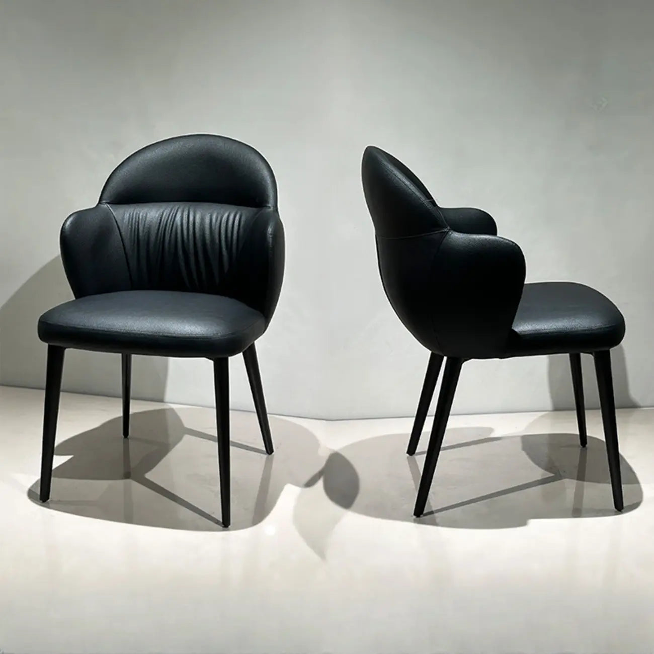 Chaises de salle à manger contemporaines orange rembourrées à dossier ouvert