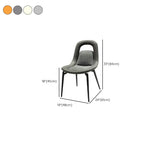 Chaises de salle à manger contemporaines orange rembourrées à dossier ouvert