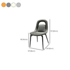 Chaises de salle à manger contemporaines orange rembourrées à dossier ouvert