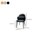 Chaises de salle à manger contemporaines orange rembourrées à dossier ouvert