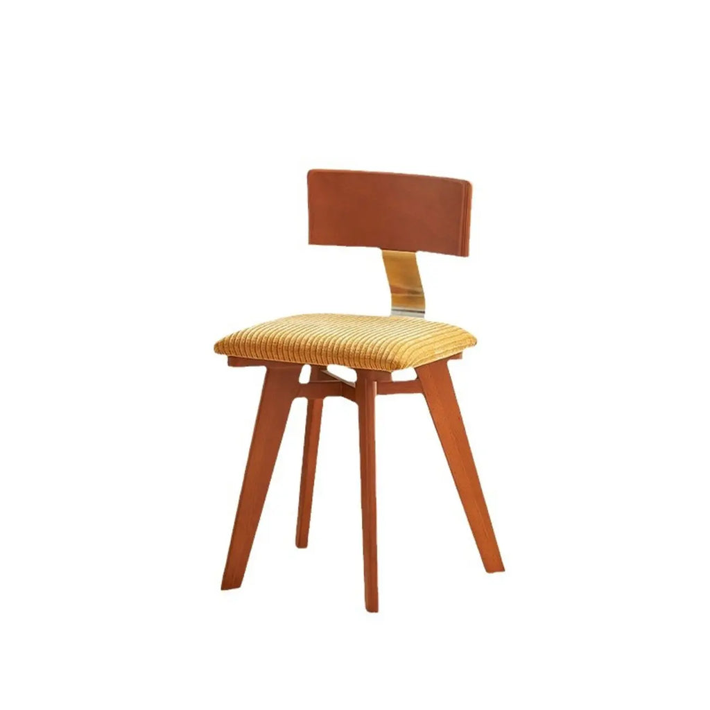 Chaise de salle à manger en bois sans accoudoirs, rembourrée, de style moderne du milieu du siècle