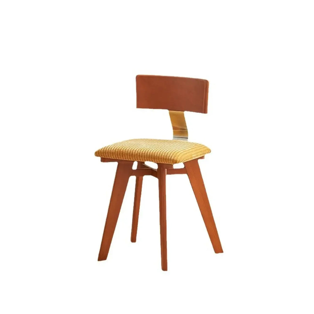 Chaise de salle à manger en bois sans accoudoirs, rembourrée, de style moderne du milieu du siècle