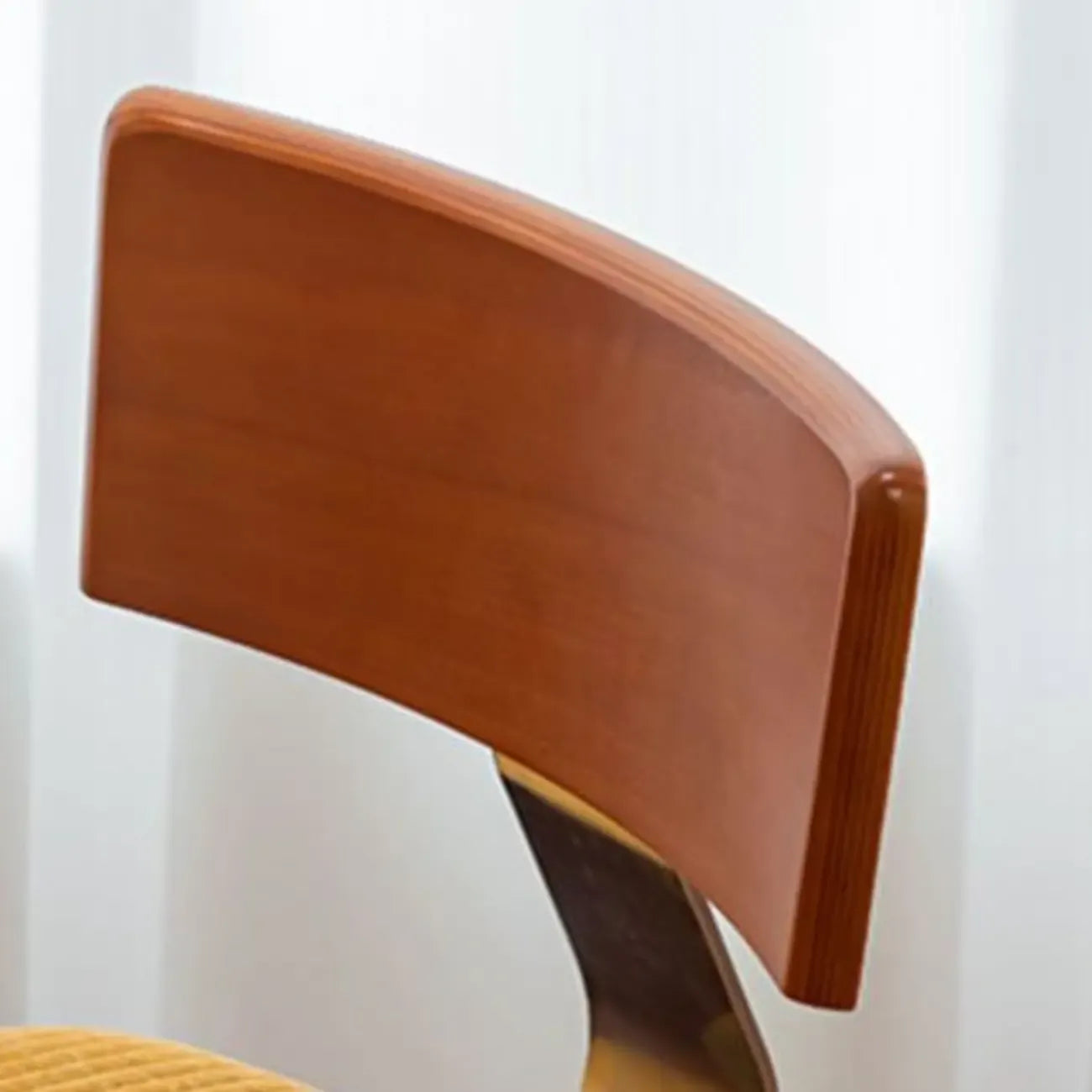 Chaise de salle à manger en bois sans accoudoirs, rembourrée, de style moderne du milieu du siècle