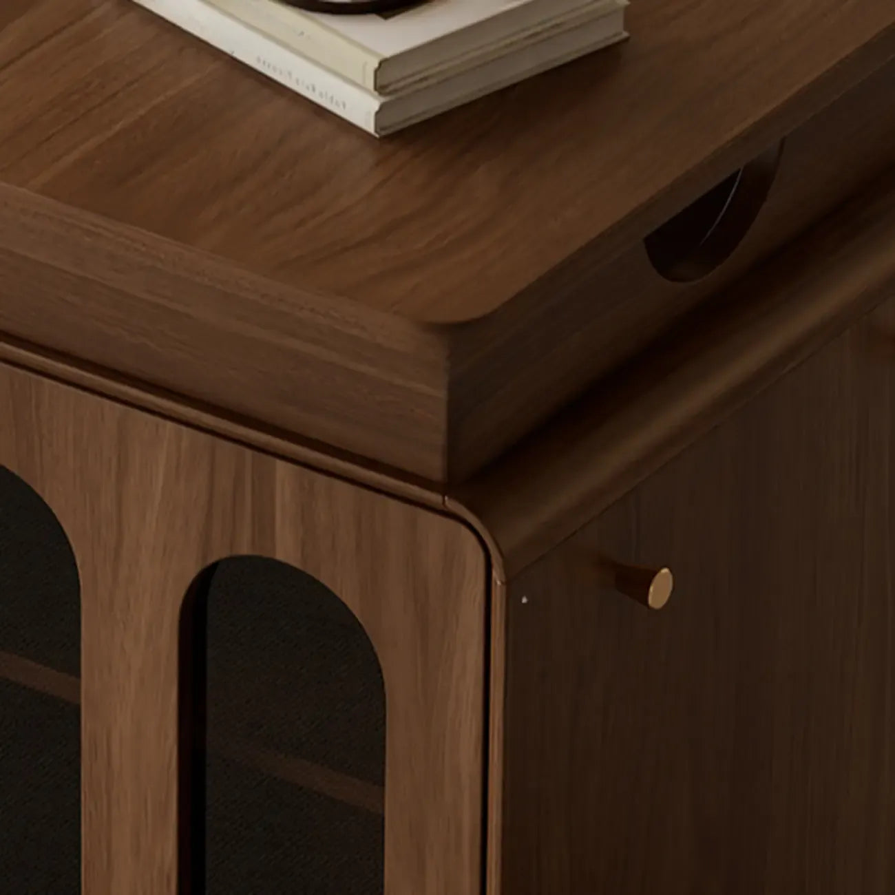 Table d'appoint élégante en bois brun à roulettes, plateau réglable