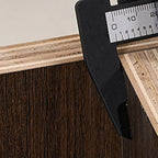 Table de chevet moderne éclairée en bois et verre avec rangement