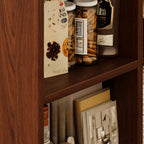 Table d'appoint pliante en bois avec plateau ouvert et roulettes