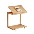 Tavolino con rotelle a C in legno regolabile in altezza