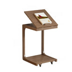 Tavolino con rotelle a C in legno regolabile in altezza