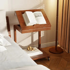 Tavolino con rotelle a C in legno regolabile in altezza