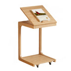 Tavolino con rotelle a C in legno regolabile in altezza