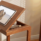 Tavolino con rotelle a C in legno regolabile in altezza