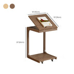 Tavolino con rotelle a C in legno regolabile in altezza