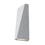 Applique murale extérieure triangulaire moderne en métal noir avec éclairage LED haut/bas