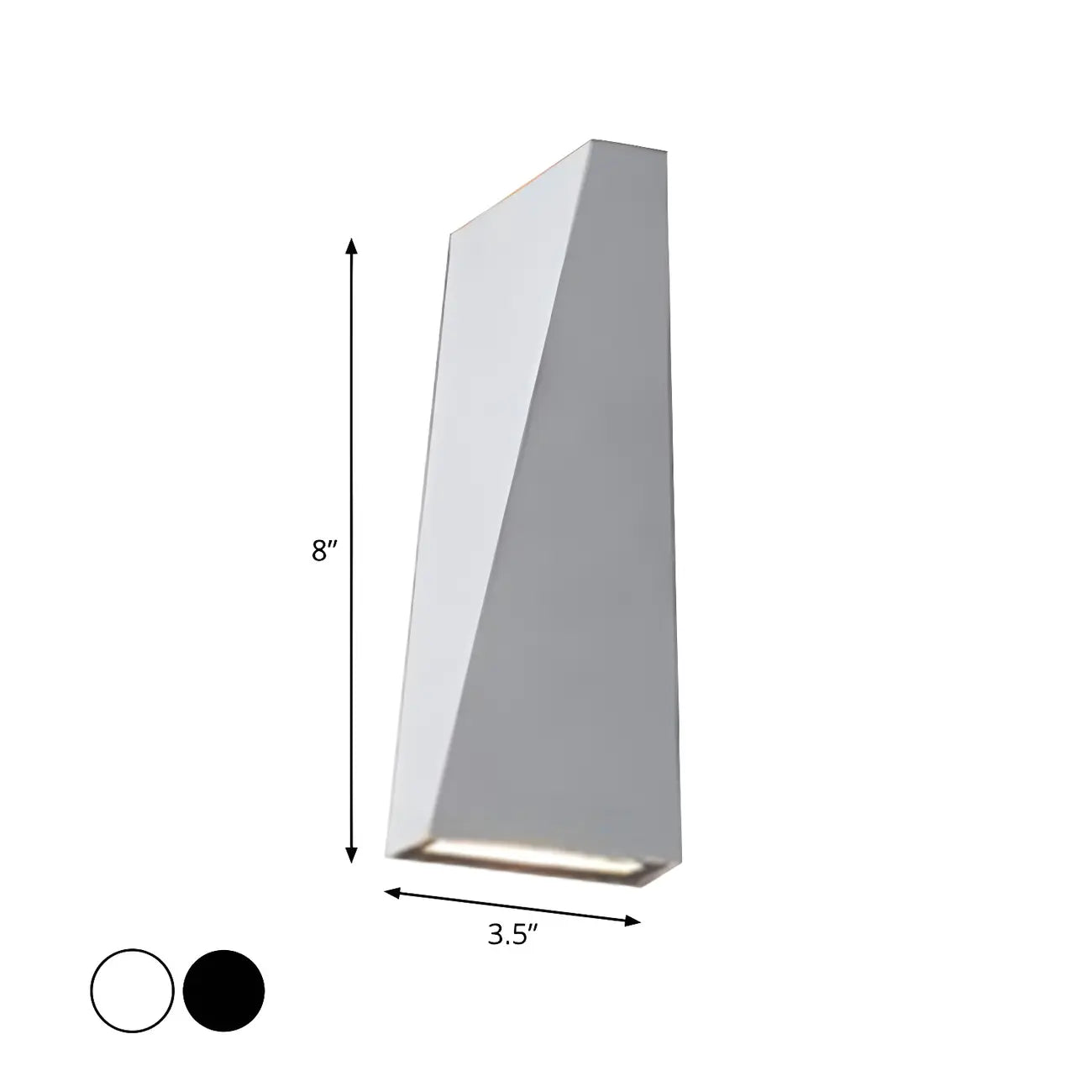 Applique murale extérieure triangulaire moderne en métal noir avec éclairage LED haut/bas