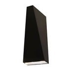 Applique murale extérieure triangulaire moderne en métal noir avec éclairage LED haut/bas