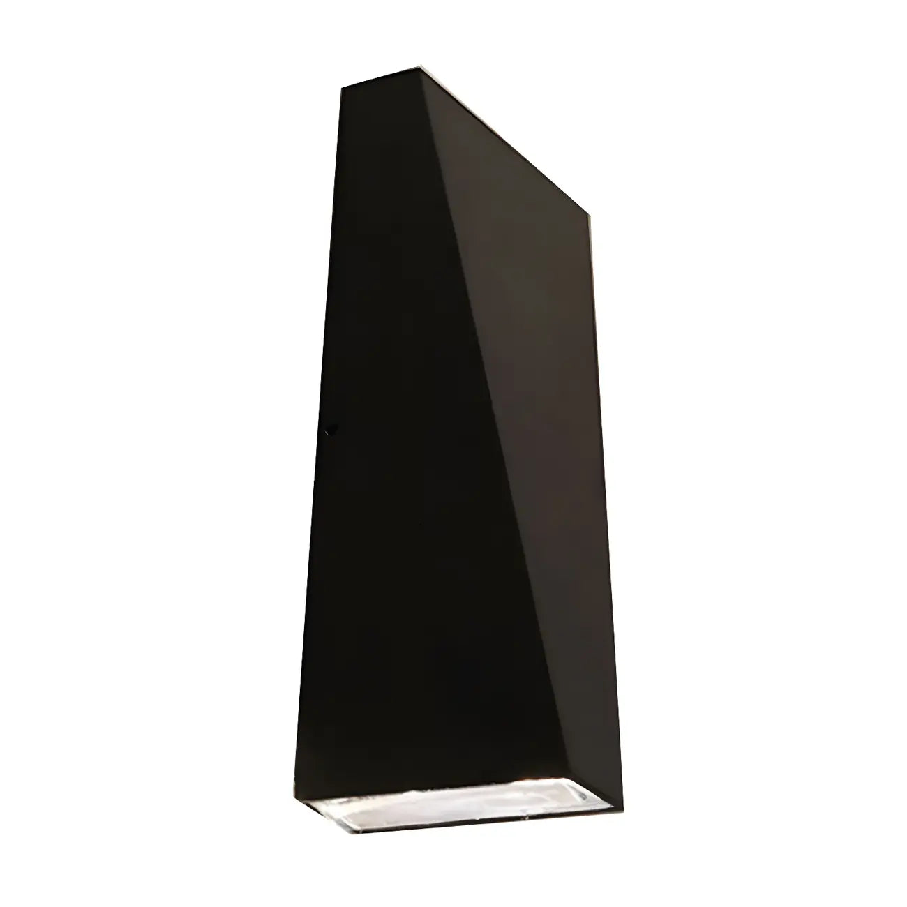 Applique murale extérieure triangulaire moderne en métal noir avec éclairage LED haut/bas
