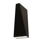 Applique murale extérieure triangulaire moderne en métal noir avec éclairage LED haut/bas