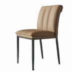 Chaises de salle à manger rembourrées à dossier bas avec capitonnage vertical