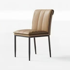 Chaises de salle à manger rembourrées à dossier bas avec capitonnage vertical