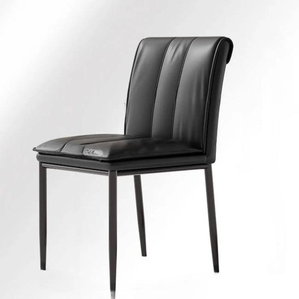 Chaises de salle à manger rembourrées à dossier bas avec capitonnage vertical