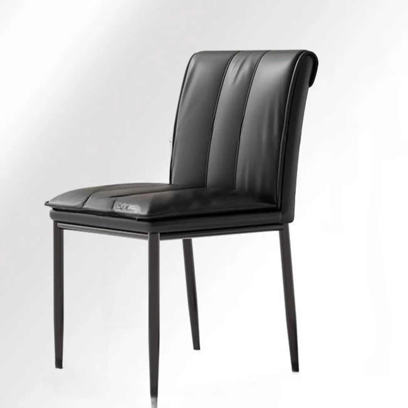 Chaises de salle à manger rembourrées à dossier bas avec capitonnage vertical