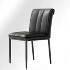 Chaises de salle à manger rembourrées à dossier bas avec capitonnage vertical