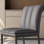 Chaises de salle à manger rembourrées à dossier bas avec capitonnage vertical