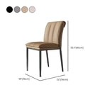 Chaises de salle à manger rembourrées à dossier bas avec capitonnage vertical