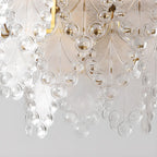 Lustre en perles de cristal doré au design élégant