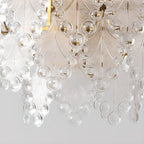 Lustre en perles de cristal doré au design élégant