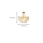 Lustre en perles de cristal doré au design élégant