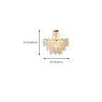 Lustre en perles de cristal doré au design élégant