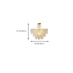 Lustre en perles de cristal doré au design élégant