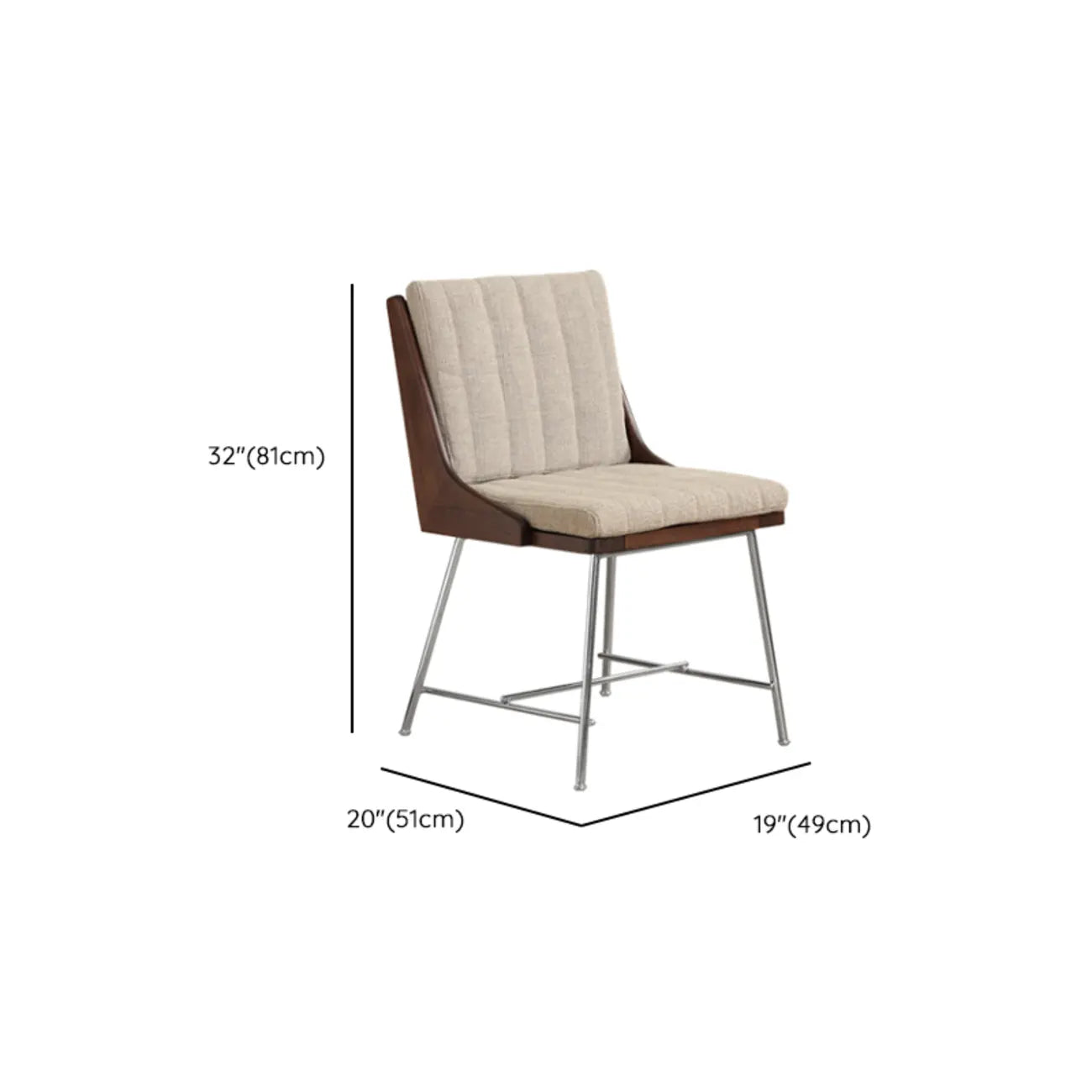 Chaise de salle à manger rembourrée de style moderne du milieu du siècle