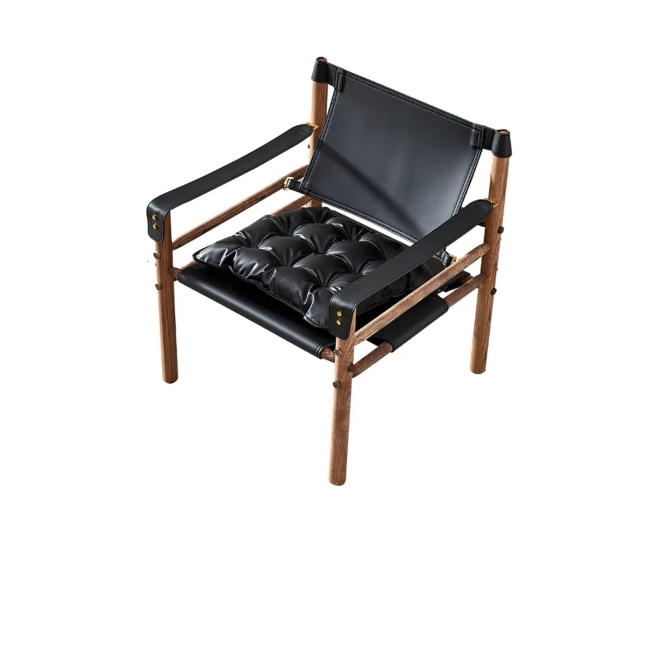 Fauteuil de salon moderne du milieu du siècle en cuir de selle