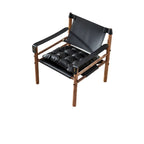 Fauteuil de salon moderne du milieu du siècle en cuir de selle