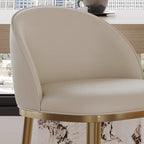 Tabourets de bar en cuir style Mid-Century Modern, hauteur comptoir