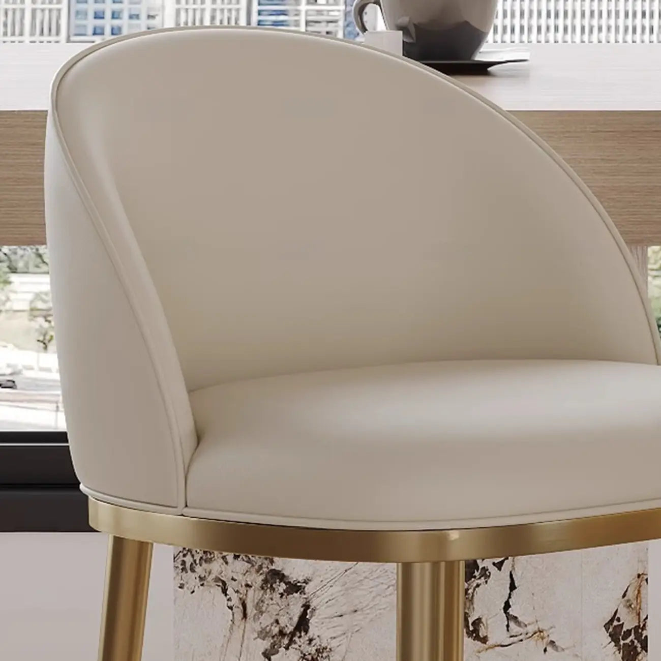 Tabourets de bar en cuir style Mid-Century Modern, hauteur comptoir
