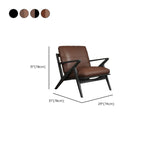 Fauteuil en cuir pleine fleur, style moderne du milieu du siècle, structure en bois