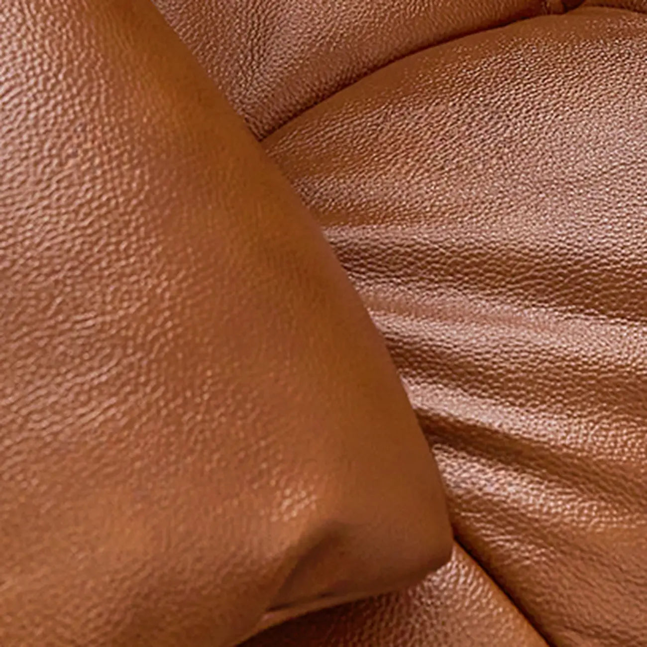 Fauteuil d'appoint de salon en cuir véritable rembourré marron