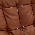 Fauteuil d'appoint de salon en cuir véritable rembourré marron
