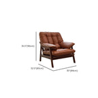 Fauteuil d'appoint de salon en cuir véritable rembourré marron