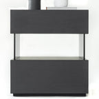 Table de chevet basse moderne en bois noir avec tiroirs