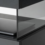 Table de chevet basse moderne en bois noir avec tiroirs