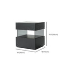 Table de chevet basse moderne en bois noir avec tiroirs