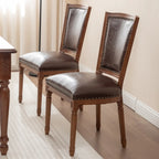 Chaises de salle à manger en bois massif sans accoudoirs, dossier plein, style moderne du milieu du siècle