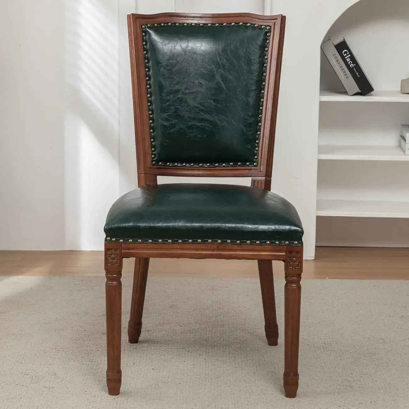 Chaises de salle à manger en bois massif sans accoudoirs, dossier plein, style moderne du milieu du siècle