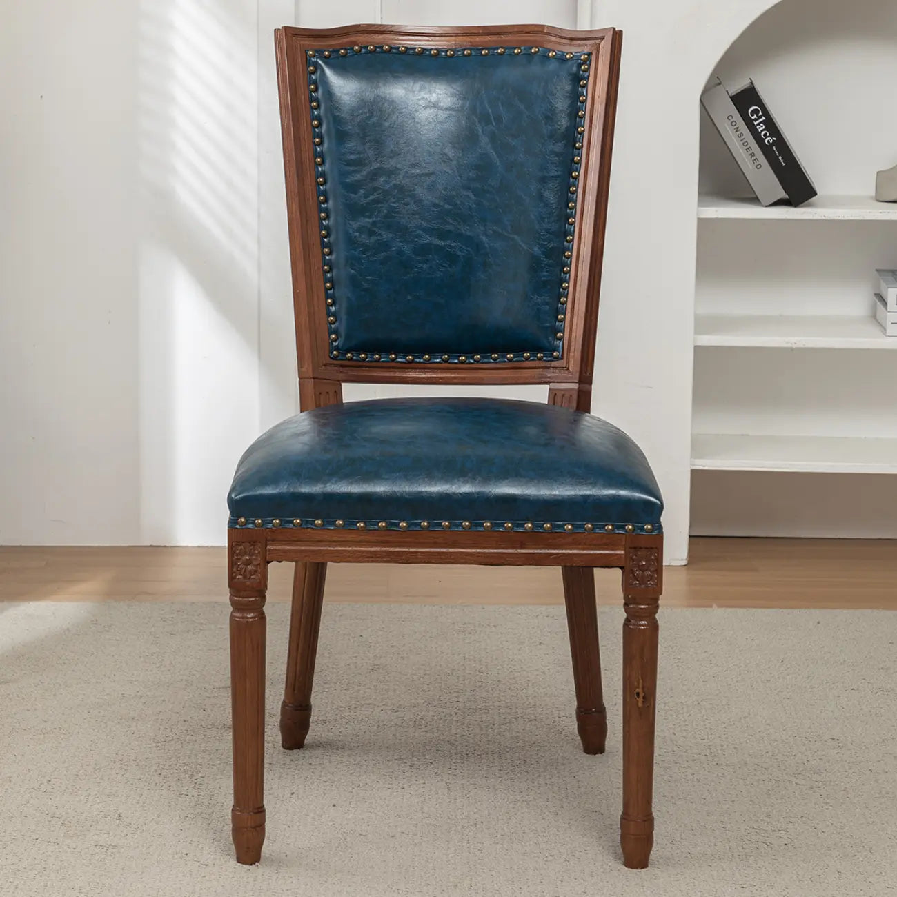 Chaises de salle à manger en bois massif sans accoudoirs, dossier plein, style moderne du milieu du siècle