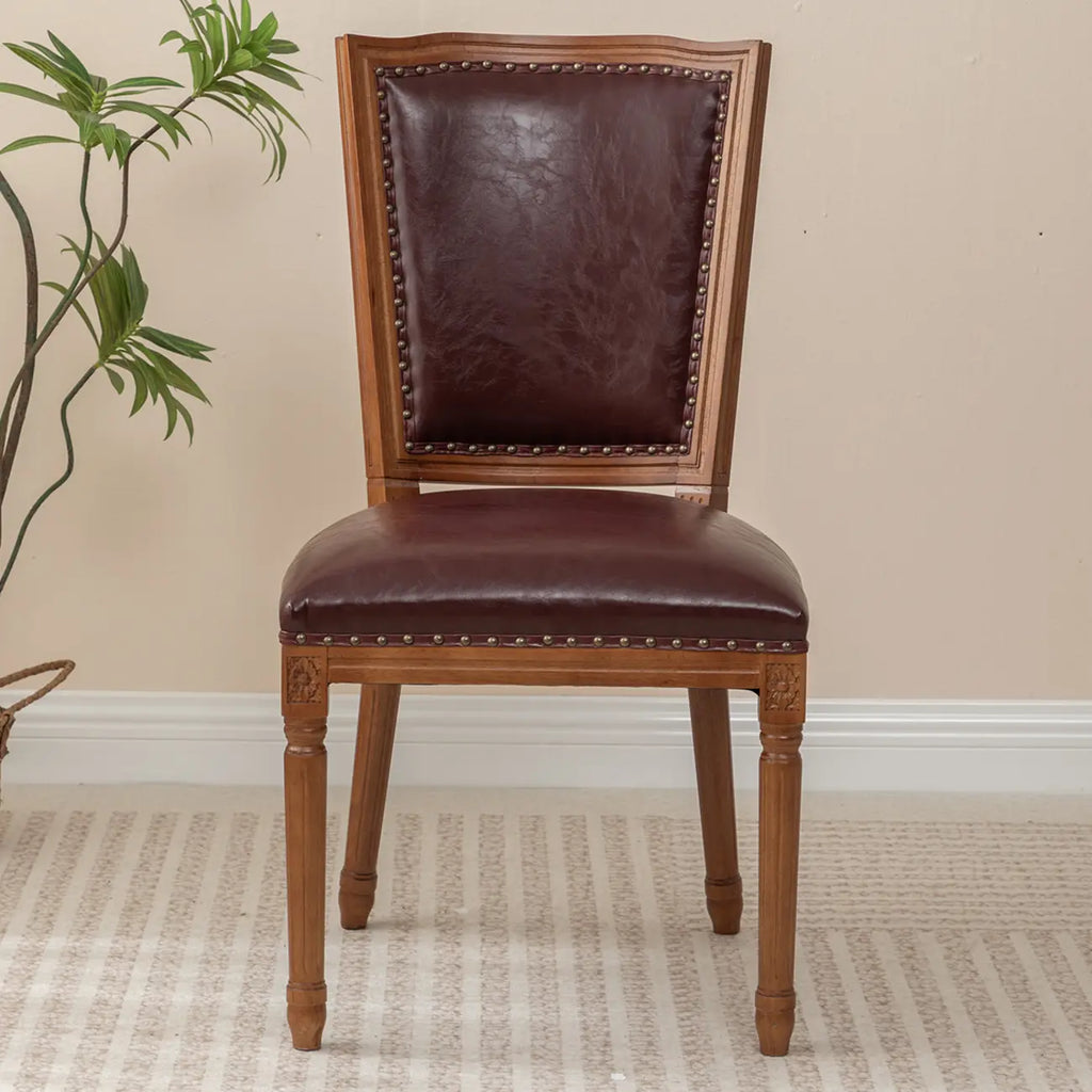 Chaises de salle à manger en bois massif sans accoudoirs, dossier plein, style moderne du milieu du siècle